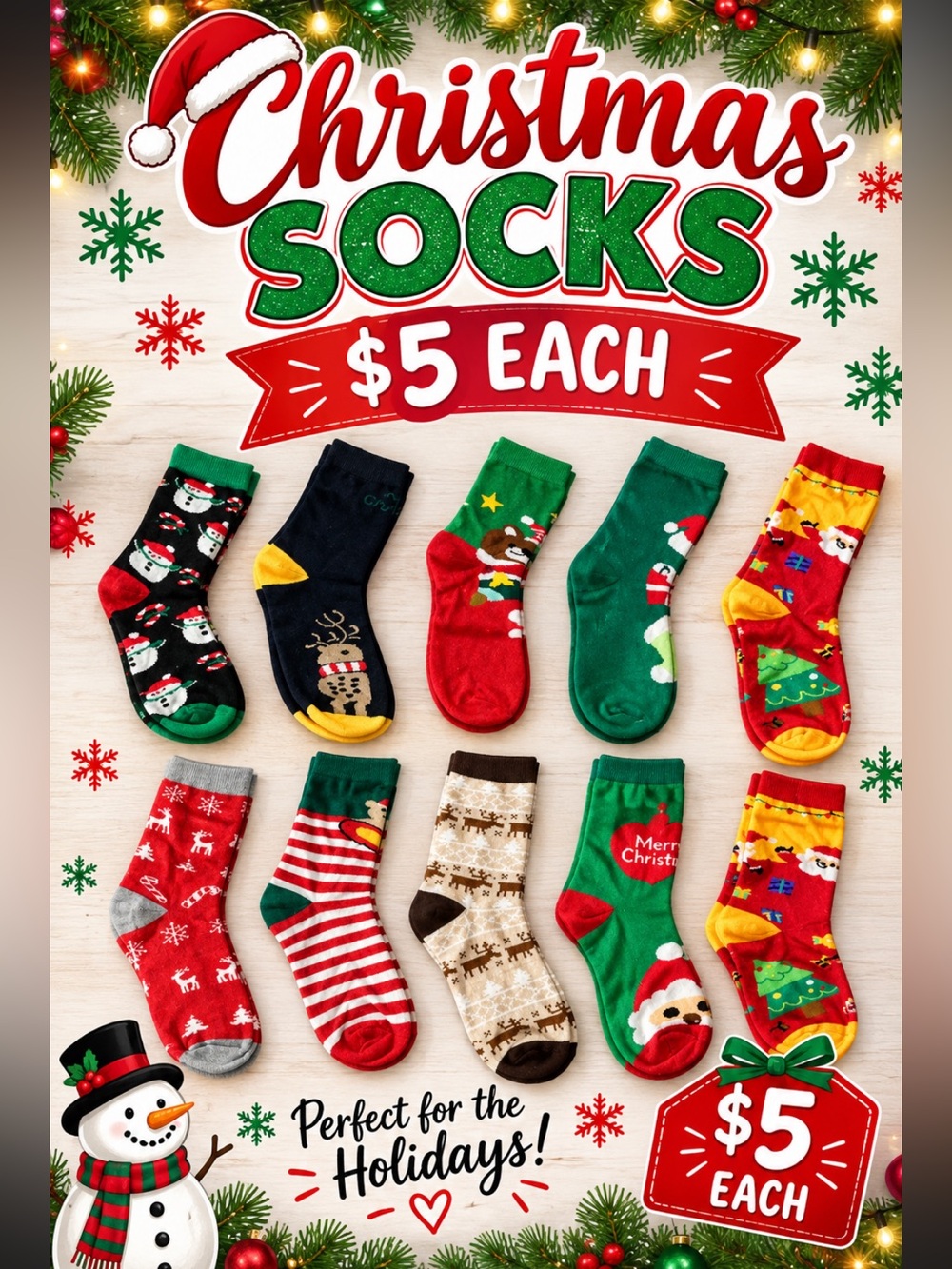 New Christmas Holiday Unisex Crew Green, Red, Black, Yellow, White